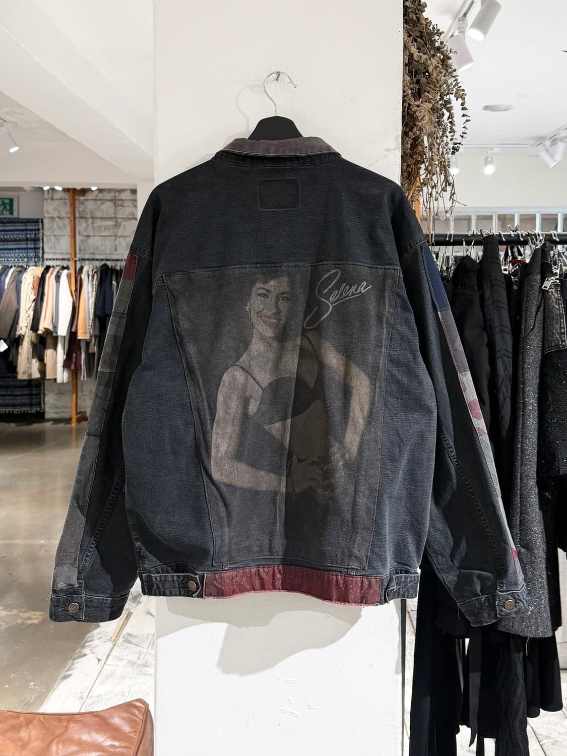 빈티지 다크 그레이 패치워크 데님 자켓 상품이미지6