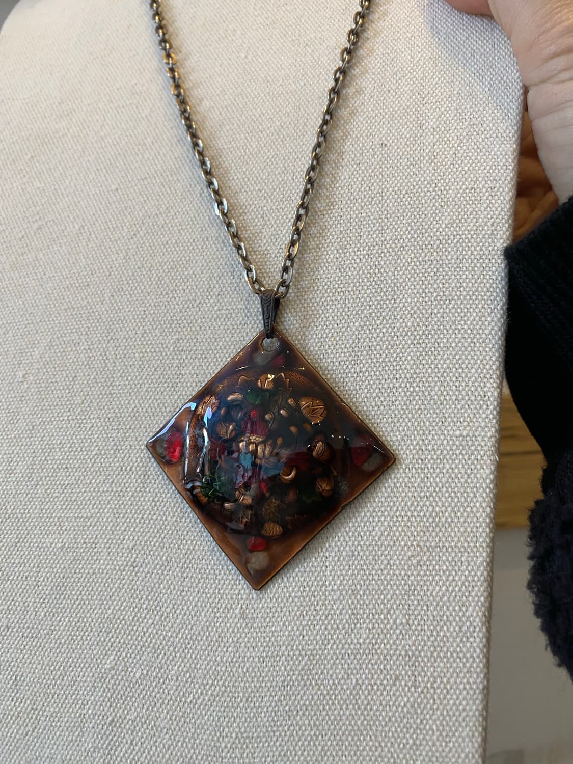 빈티지 브론즈 사각 목걸이 상품이미지4