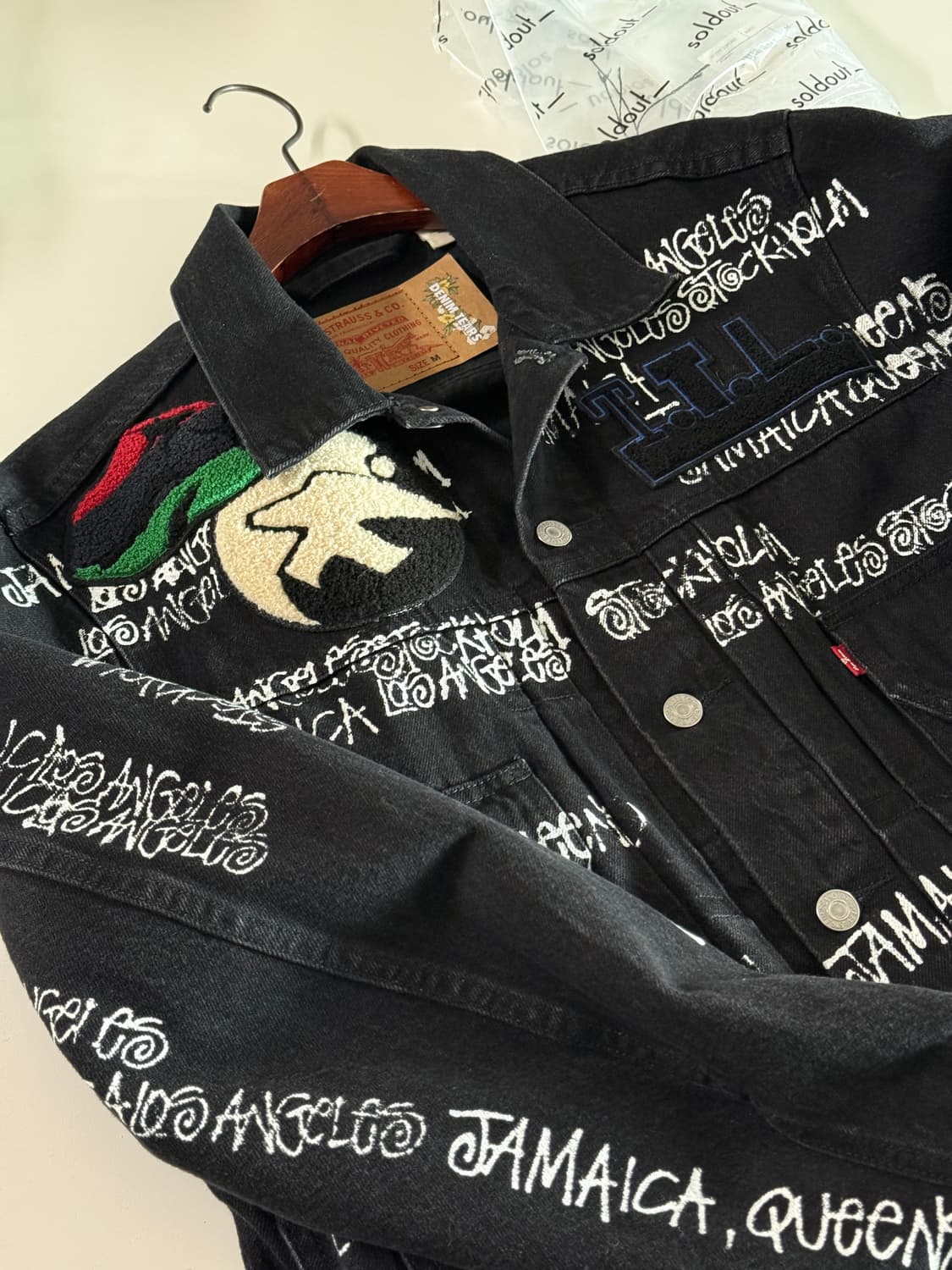 [M] 스투시 x 아워레가시 x 데님 티어스 TTL 데님 자켓 블랙 상품이미지1