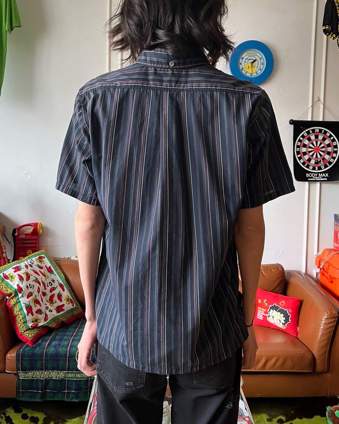 90-00s KANSAI YAMAMOTO 1/2 Stripe Shirt 상품이미지3