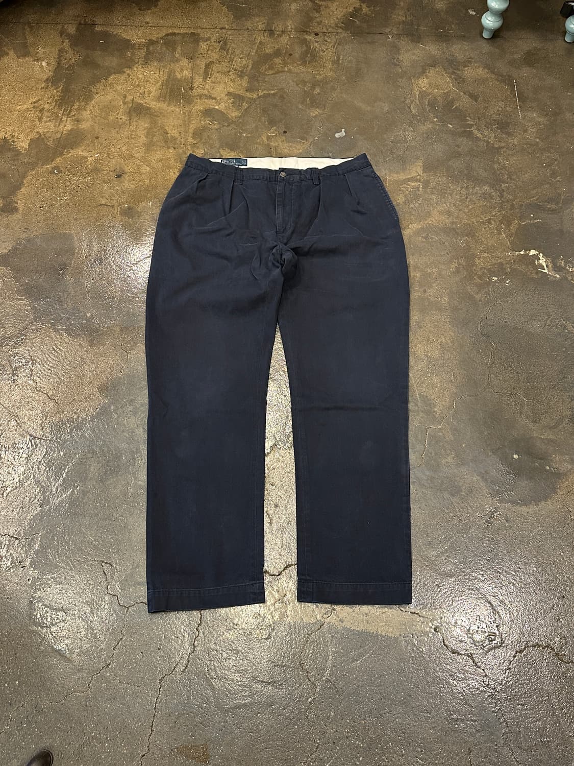 90s 폴로 랄프로렌 투턱 네이비 치노팬츠 38x34 상품이미지1