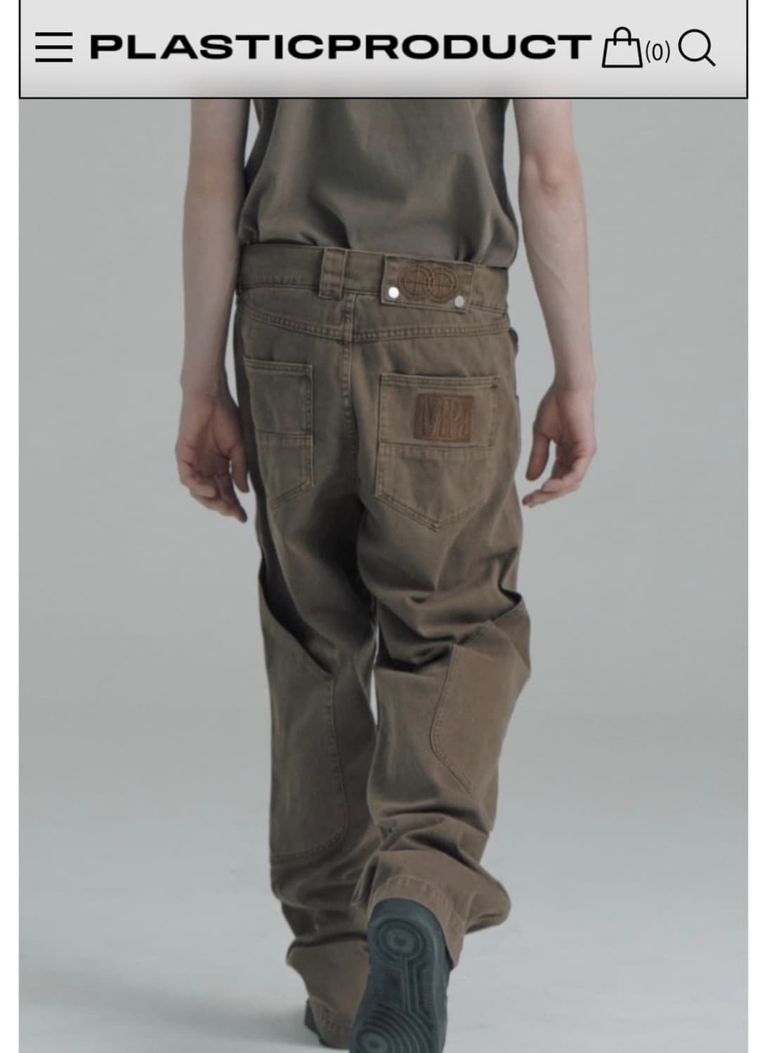 (L) PLASTIC PRODUCT 카프팬츠 브라운 상품이미지1