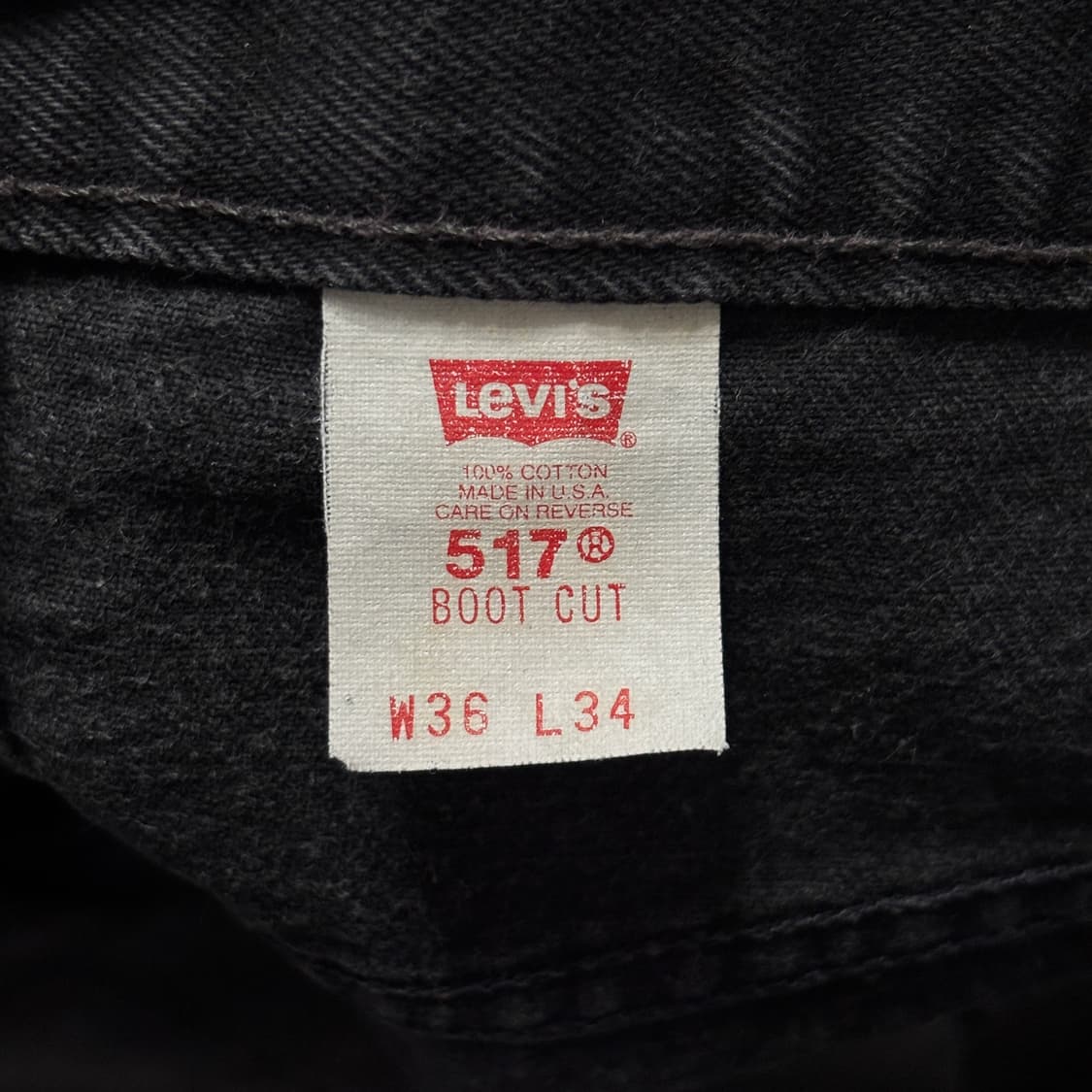 90s 빈티지 리바이스 517 블랙 허리44cm 상품이미지8