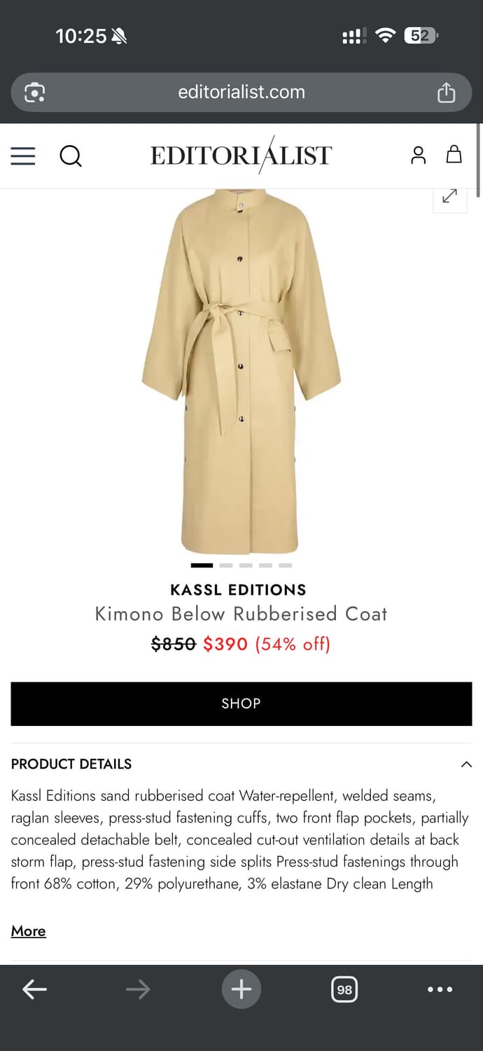 KASSL Editions 카슬 에디션 트렌치 코트 M 상품이미지5