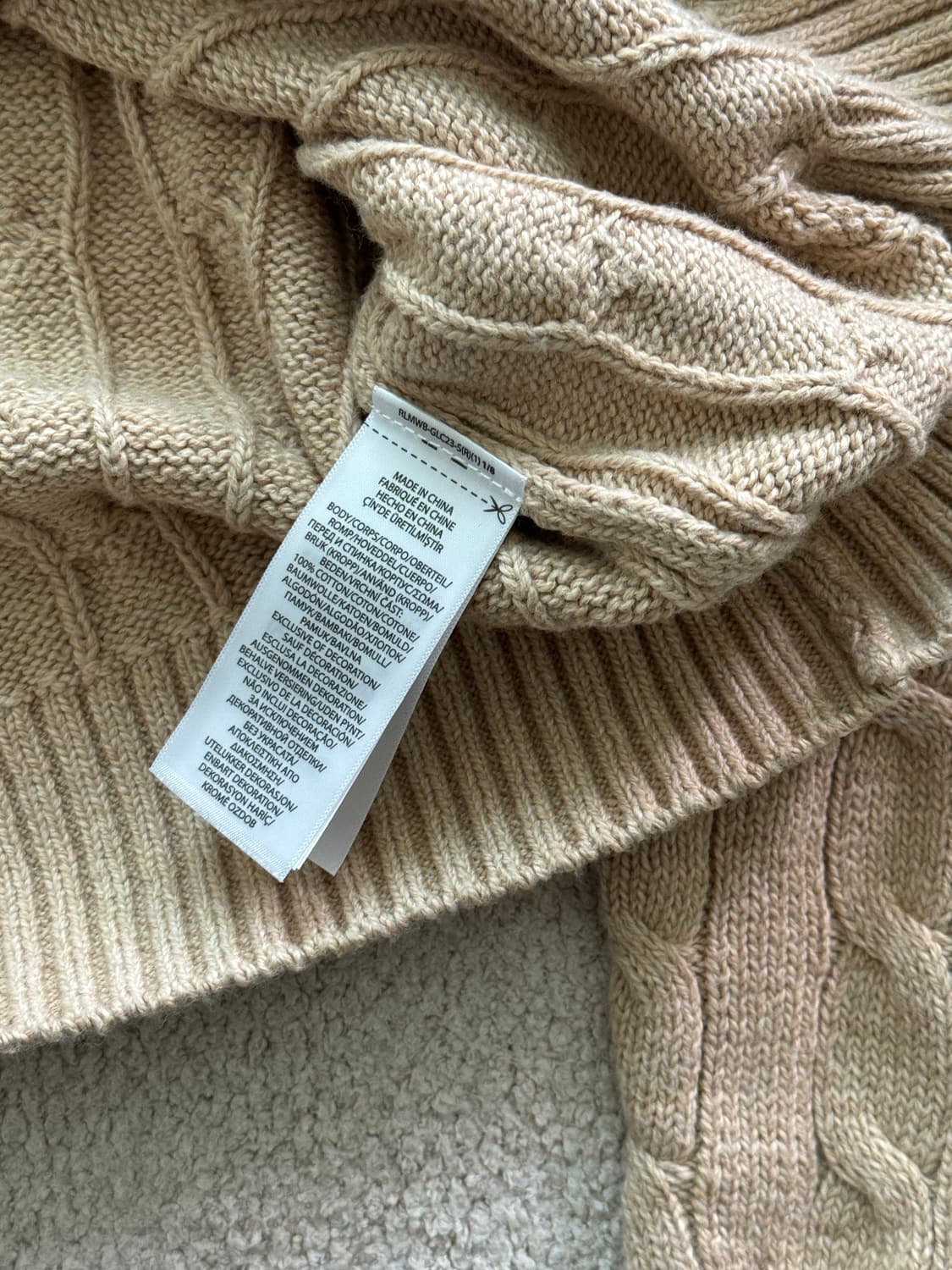 (새상품/정품) 폴로랄프로렌 꽈배기 코튼니트(남성M) 상품이미지4