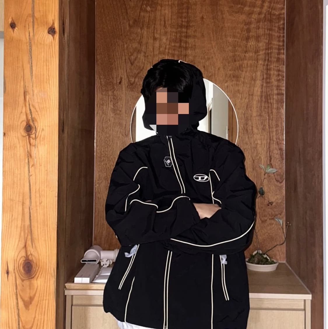 디젤/J하이브스 콘트라스트
 파이핑 윈드브레이커 재킷 블랙/l 상품이미지8