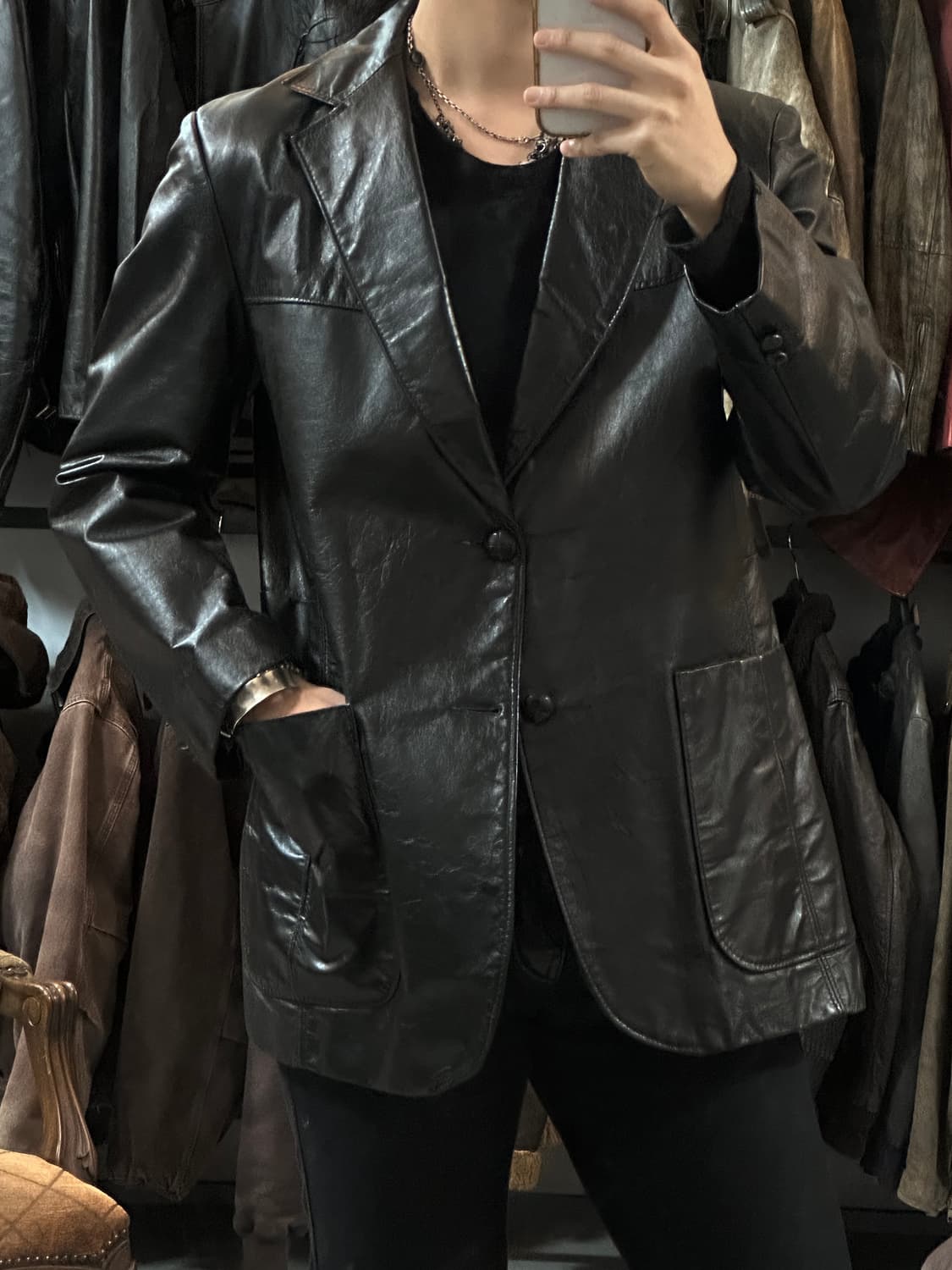 80's 빈티지 시어스 레더 블레이저 빈티지 레더 자켓 상품이미지3