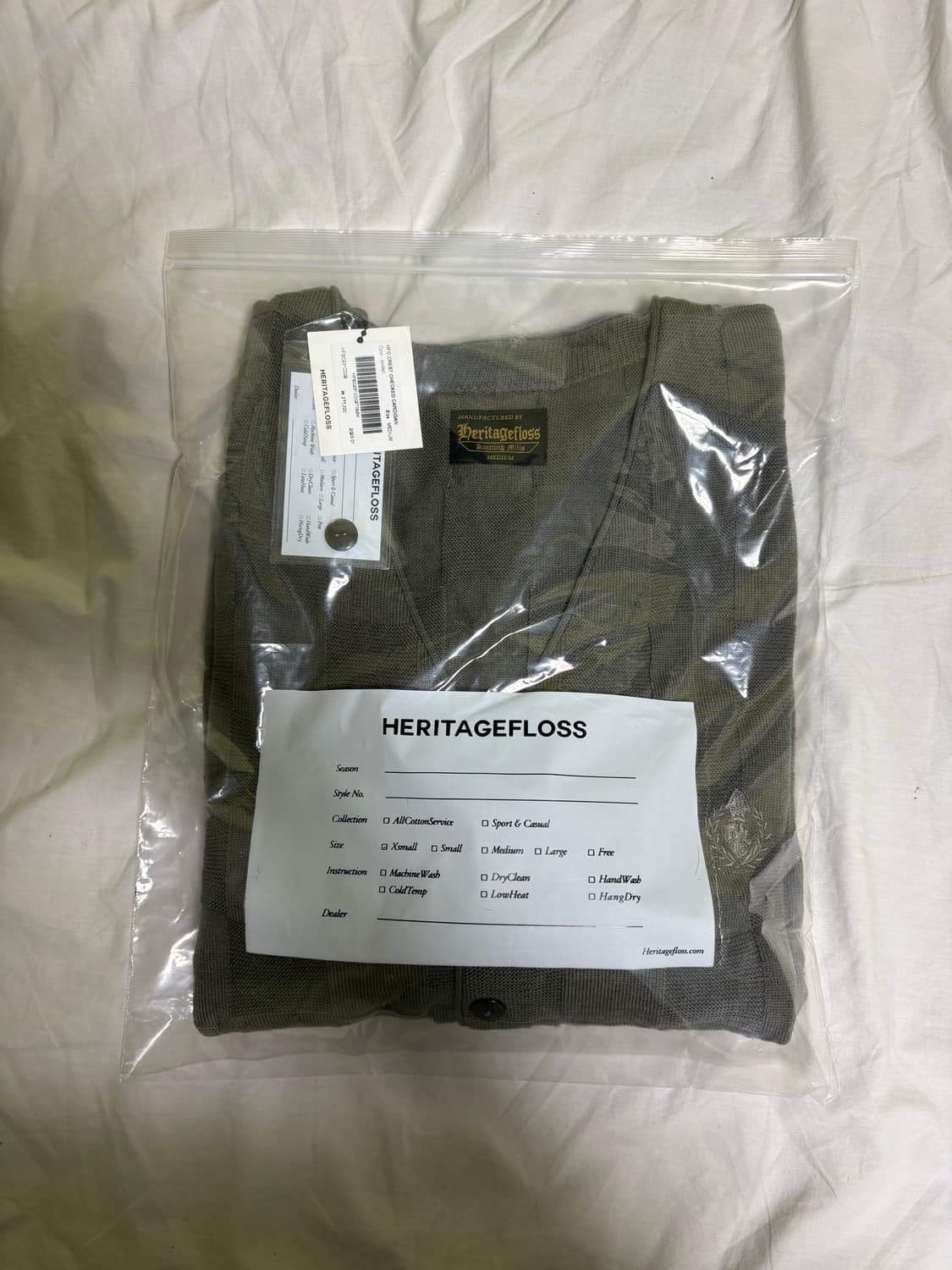 헤리티지플로스 체크드 가디건 카키 M 상품이미지2