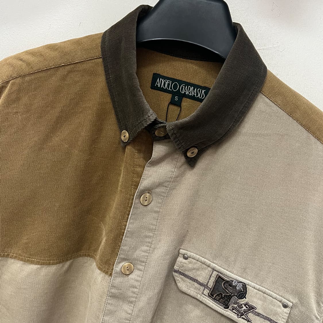 JPN 안젤로 가바수스 재팬 스누피 코듀로이 셔츠 XL급 상품이미지3
