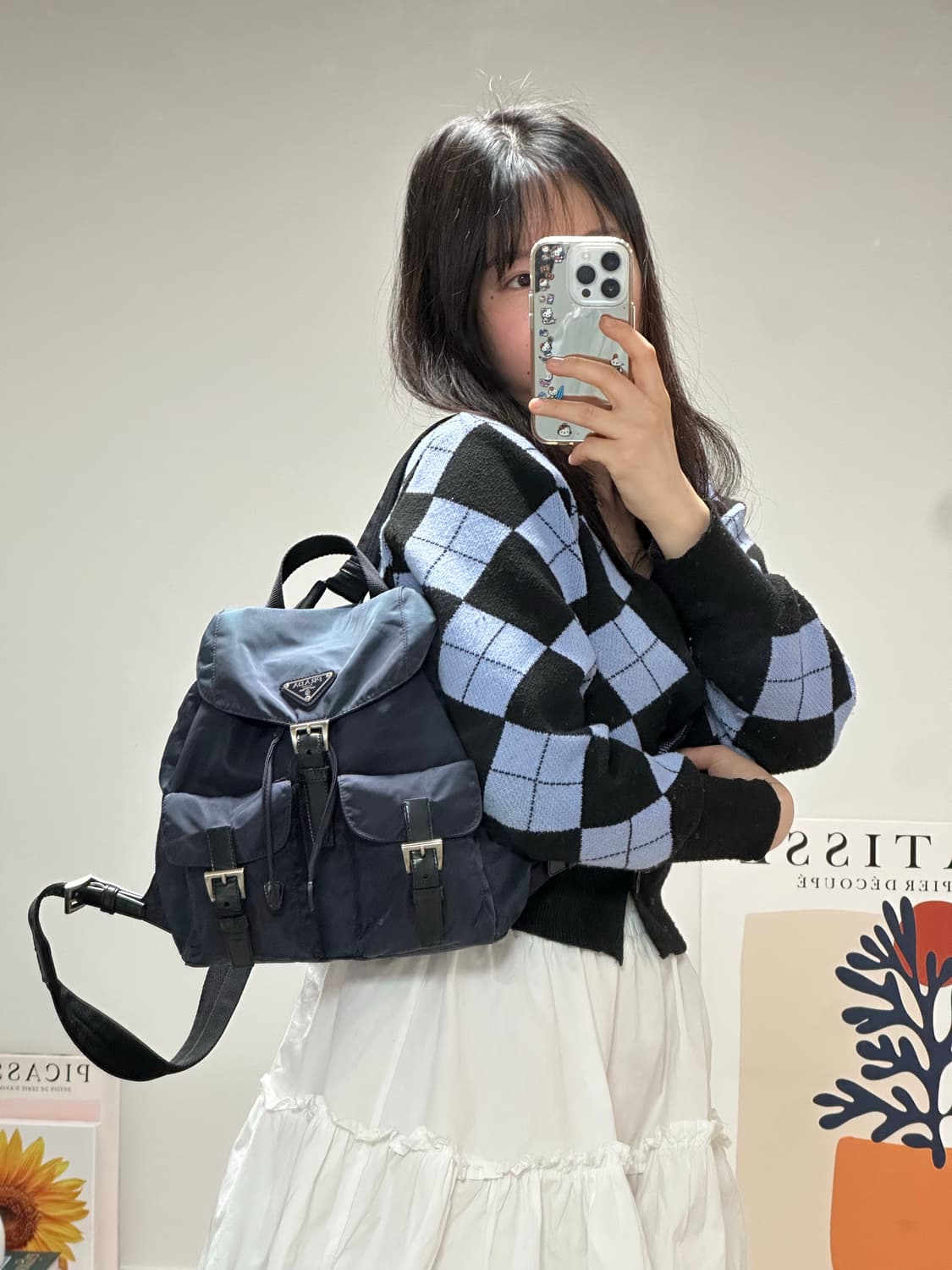 프라다 투포켓 나일론 포코노 백팩 스몰 네이비 상품이미지1