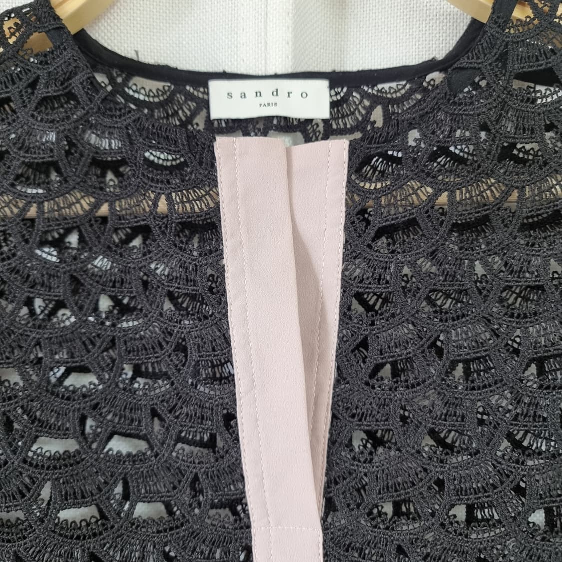 Sandro 산드로 블라우스 시스루 크롭 (55) 1회착/상태최상 상품이미지3