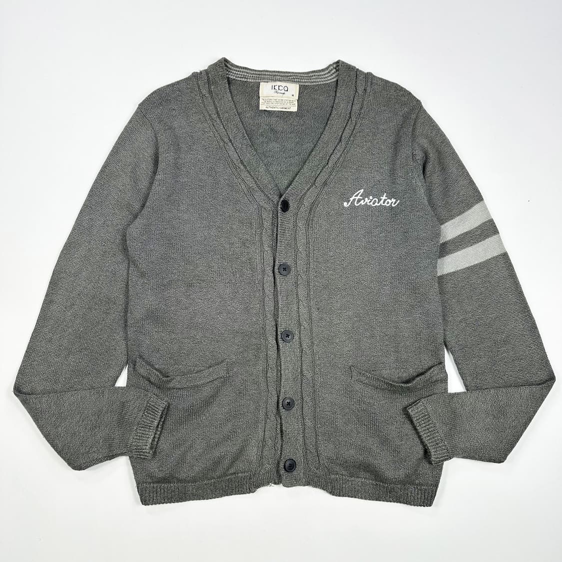 JPN 재팬빈티지 클래식 니트 가디건 그레이 M 상품이미지1