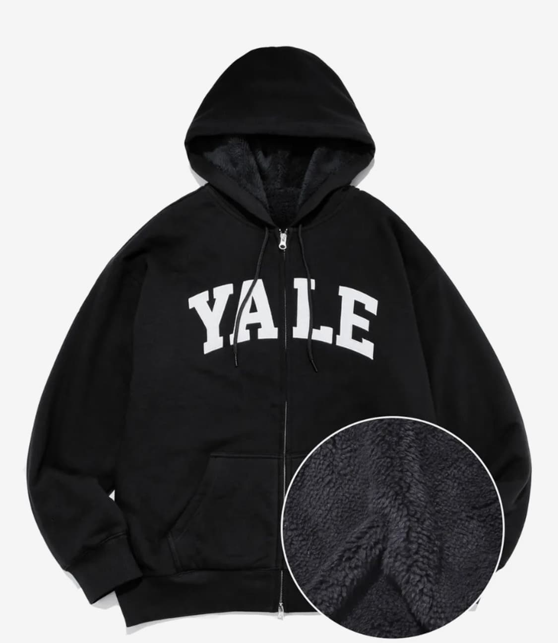YALE 예일 블랙 기모 후드집업  상품이미지2