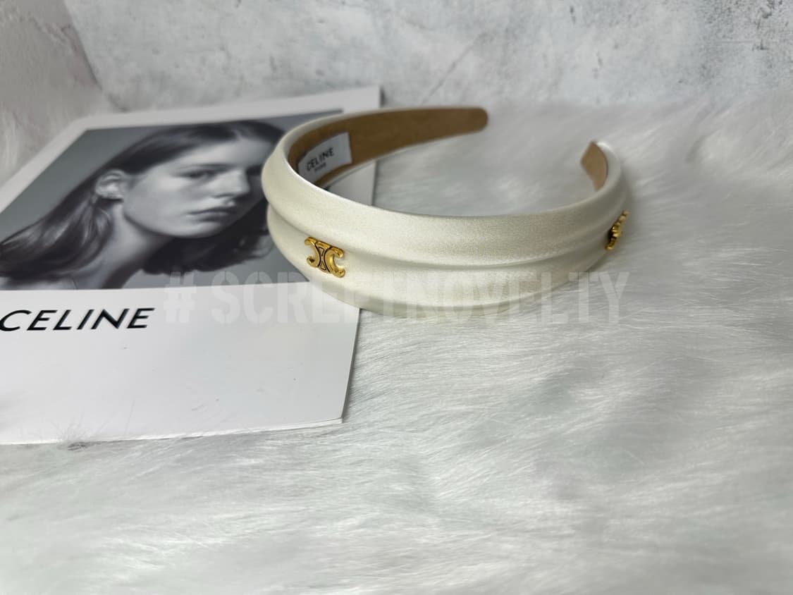 셀린느 실크 헤어밴드 화이트 상품이미지2