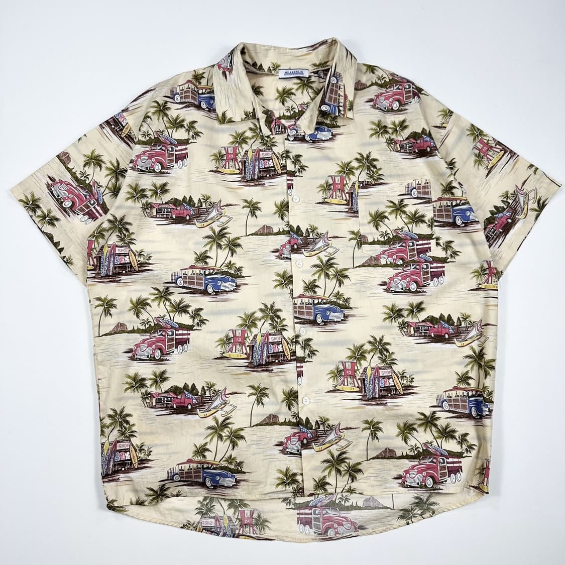 VTG 빈티지 아이보리 하와이안 반팔 셔츠 (XXL) 상품이미지2