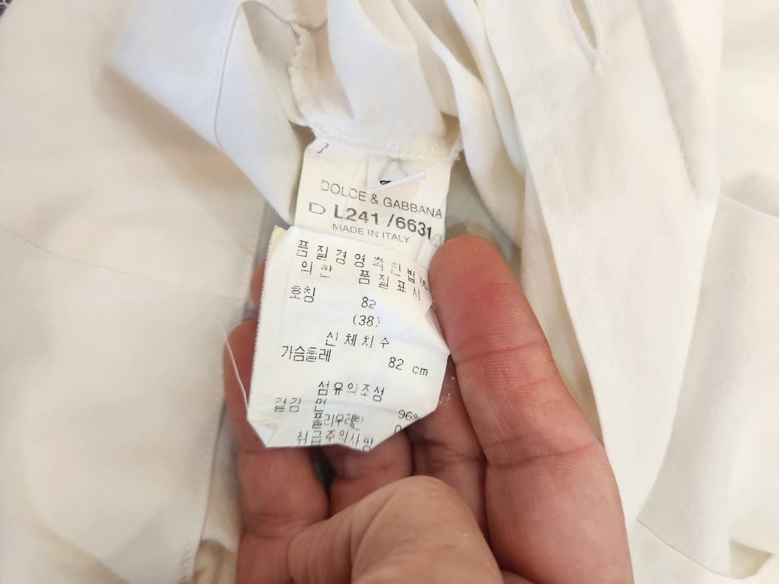 돌체앤가바나 크롭 반팔 셔츠 화이트 상품이미지5