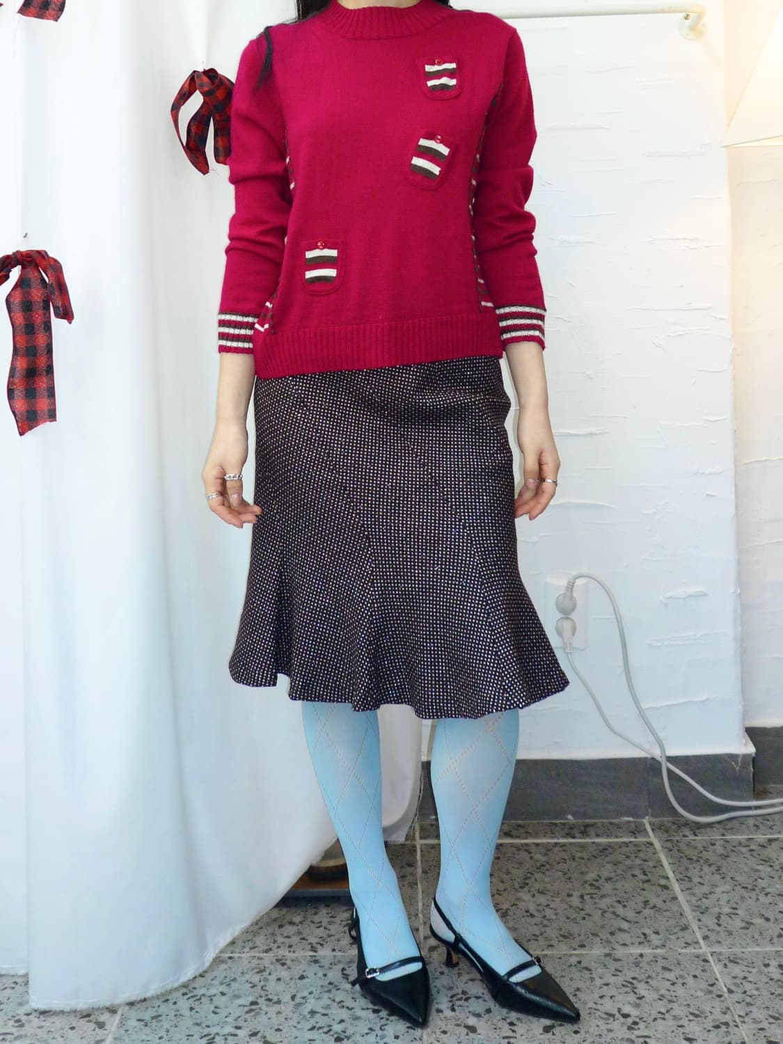 Plum mini pockets knit 상품이미지3