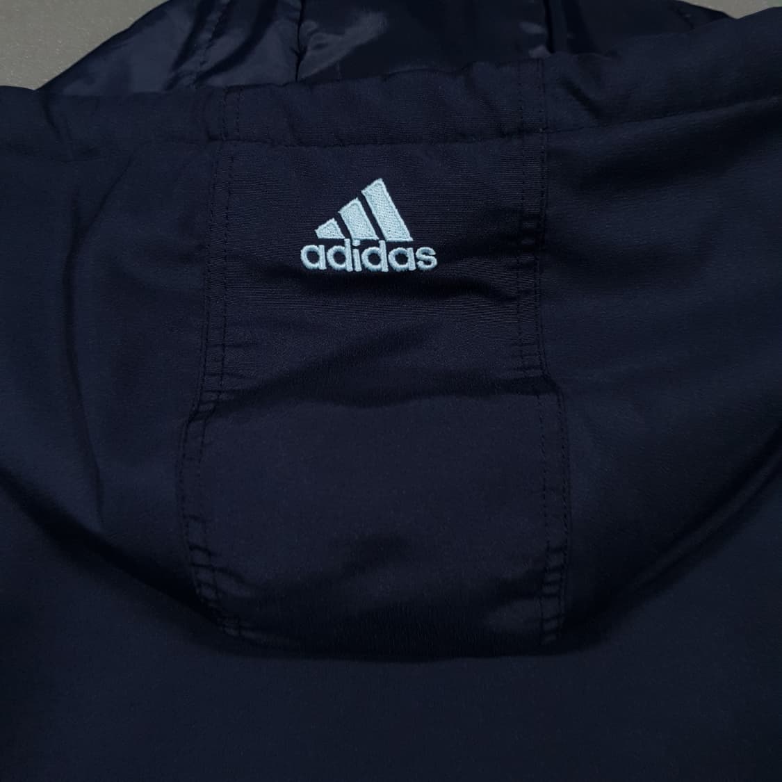 XL) 아디다스 올드스쿨 하늘색 누빔 삼선 네이비 패딩 수트 자켓 상품이미지10