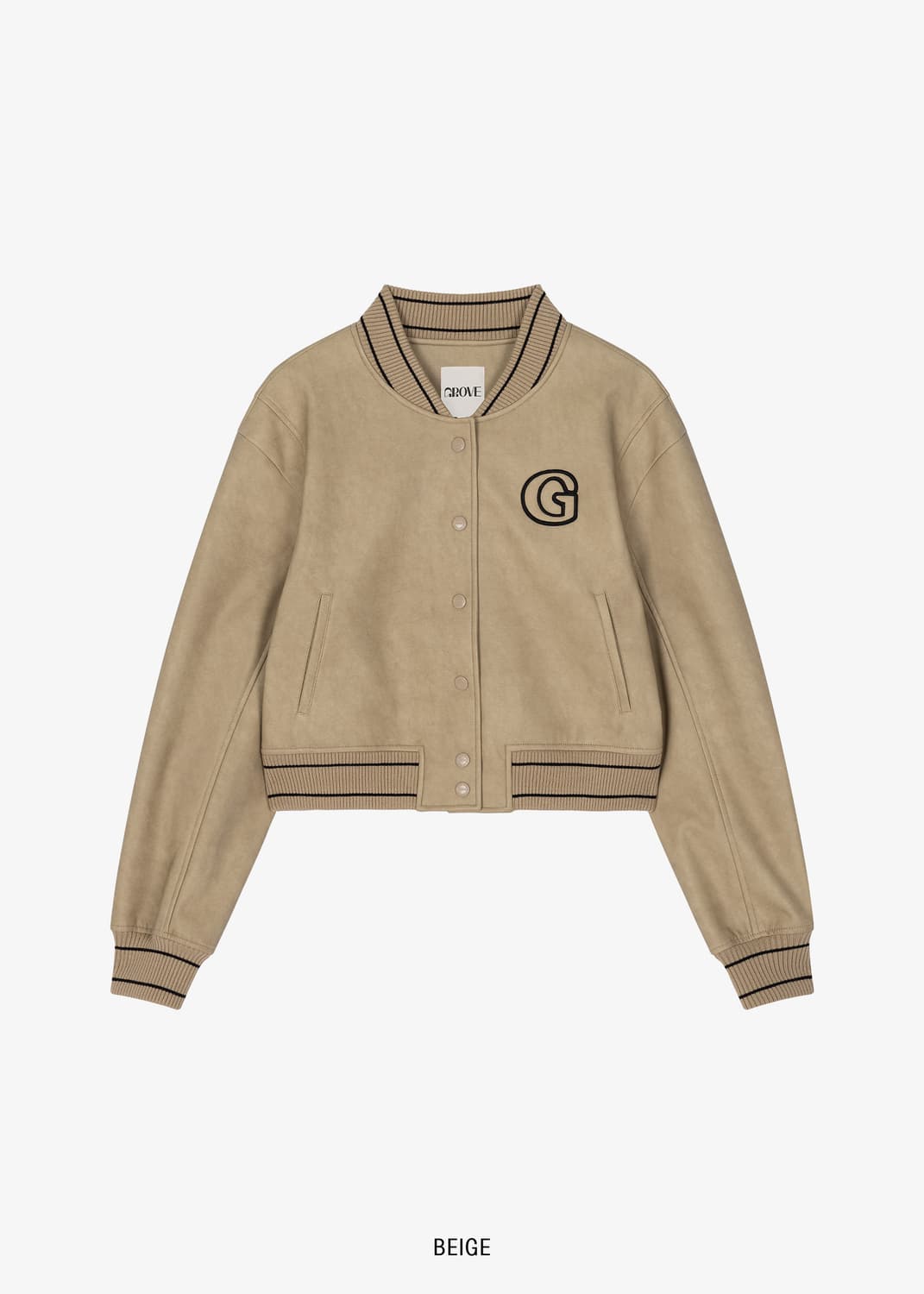 그로브GROVE G로고 레더 점퍼 상품이미지2