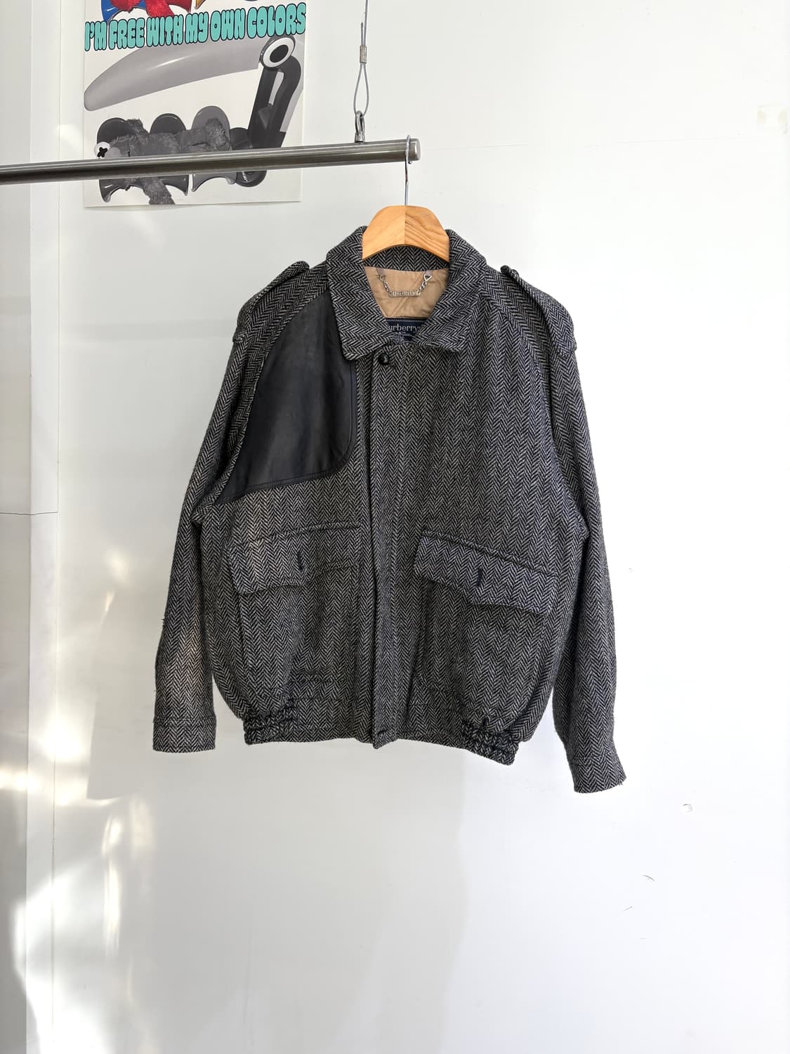 빈티지 버버리 헤링본 트위드 울 자켓 상품이미지1