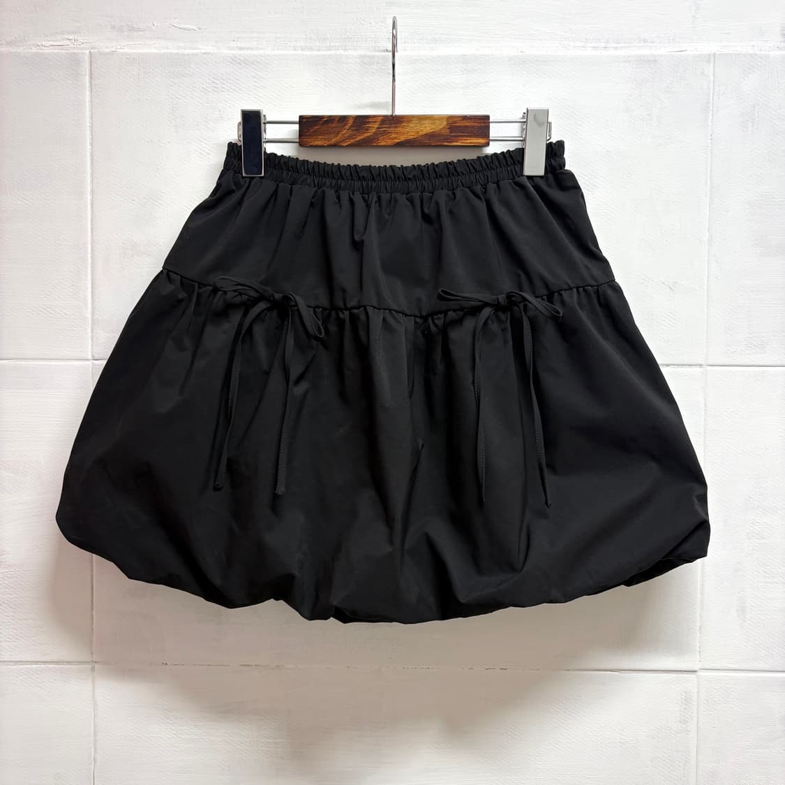 블랙 펌킨 벌룬 리본 미니스커트 JPN 상품이미지1