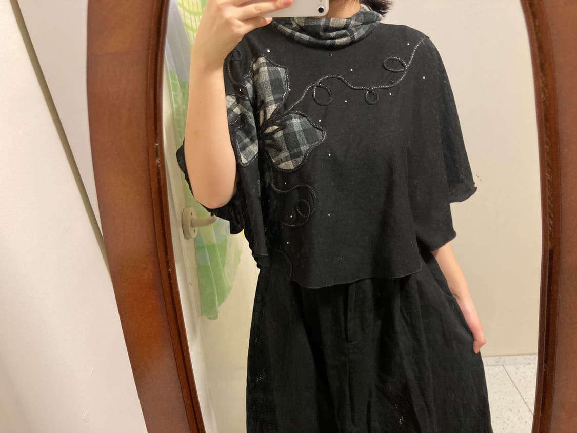 사와코 블랙 케이프 상품이미지3