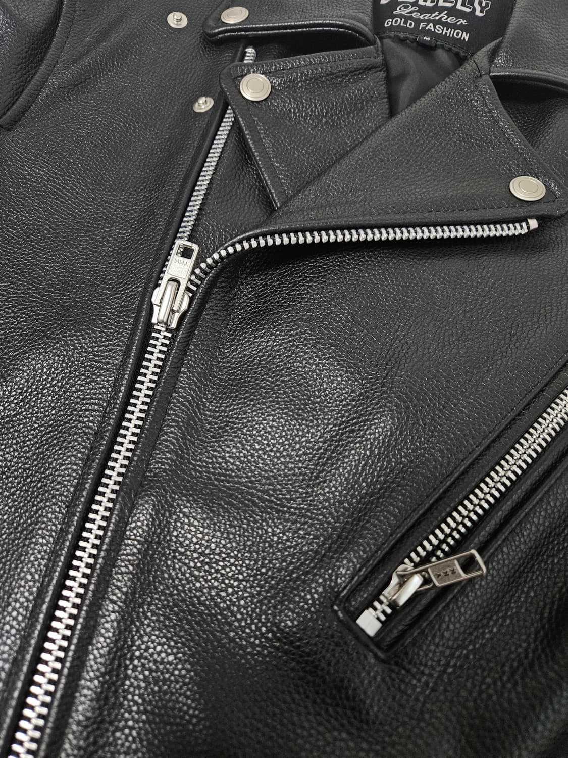 Purely 리얼레더 소가죽 카우 레더자켓 바이커 하이넥 남성 M 상품이미지5