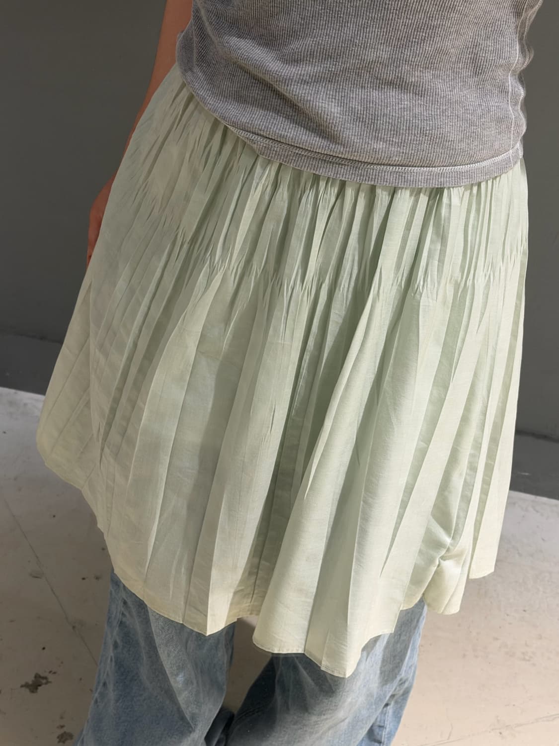 KUMIKYOKU apple mint pleats detail sk 상품이미지2
