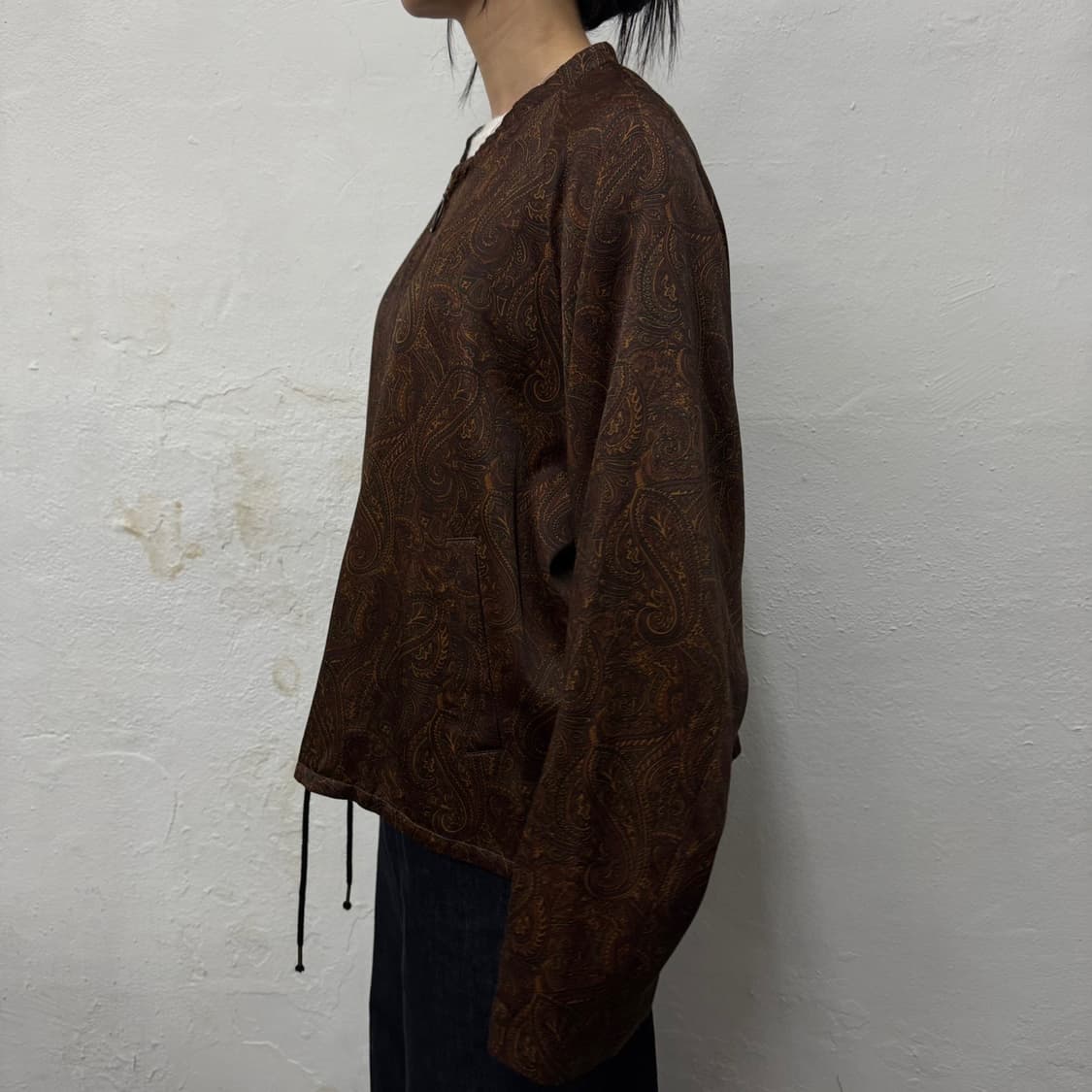 몽키타임(MONKEY TIME) 브라운 페이즐리 프린트 블루종 자켓 상품이미지2