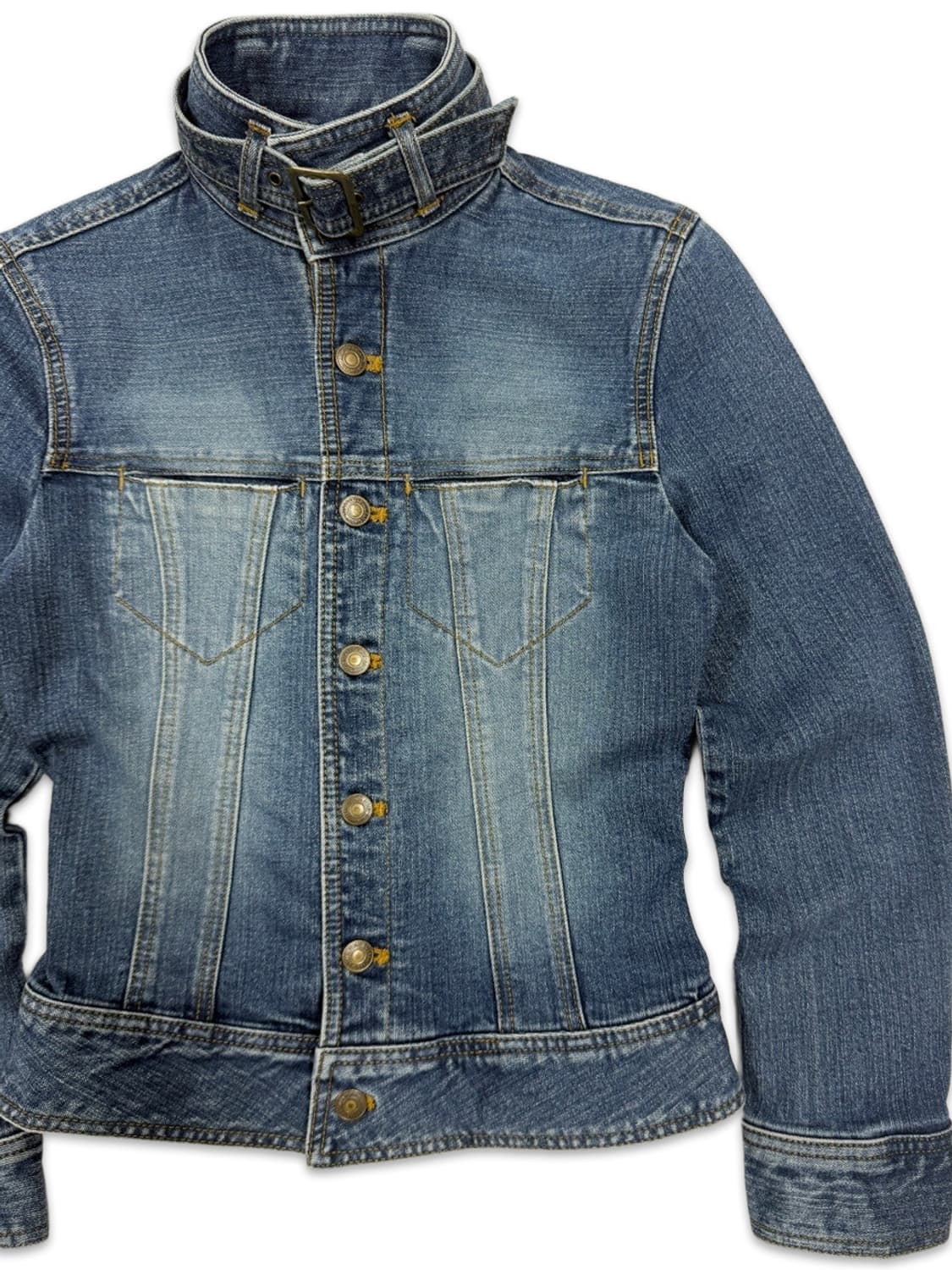 빈티지 버클 벨트 라인 데님 자켓 상품이미지2