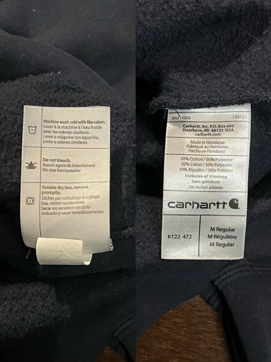 칼하트 네이비 후드집업 상품이미지8