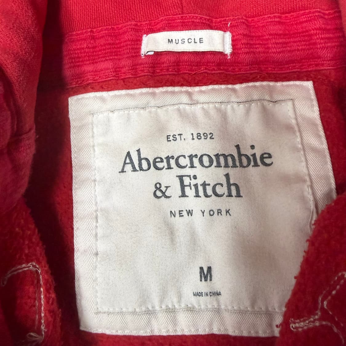 아베크롬비 레드 후드집업 m 상품이미지3