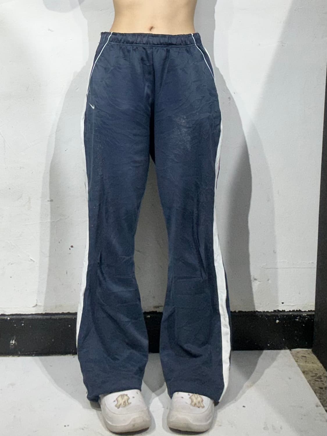 00s 나이키 네이비 화이트 사이드 라인 추리닝 바지 와이드 팬츠  XL 상품이미지2
