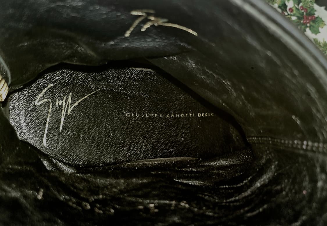 Giuseppe Zanotti 쥬세페자노티 블랙 가죽 골드토 앵클 부츠 상품이미지4