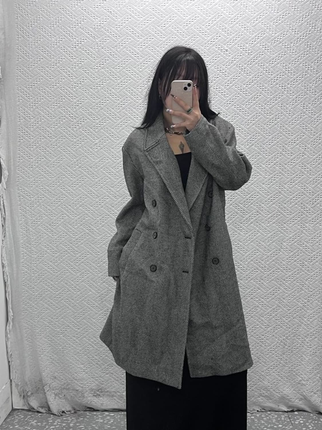 앤더슨벨 모던시크 울 캐시미어 헤링본 코트 S C07649 상품이미지2