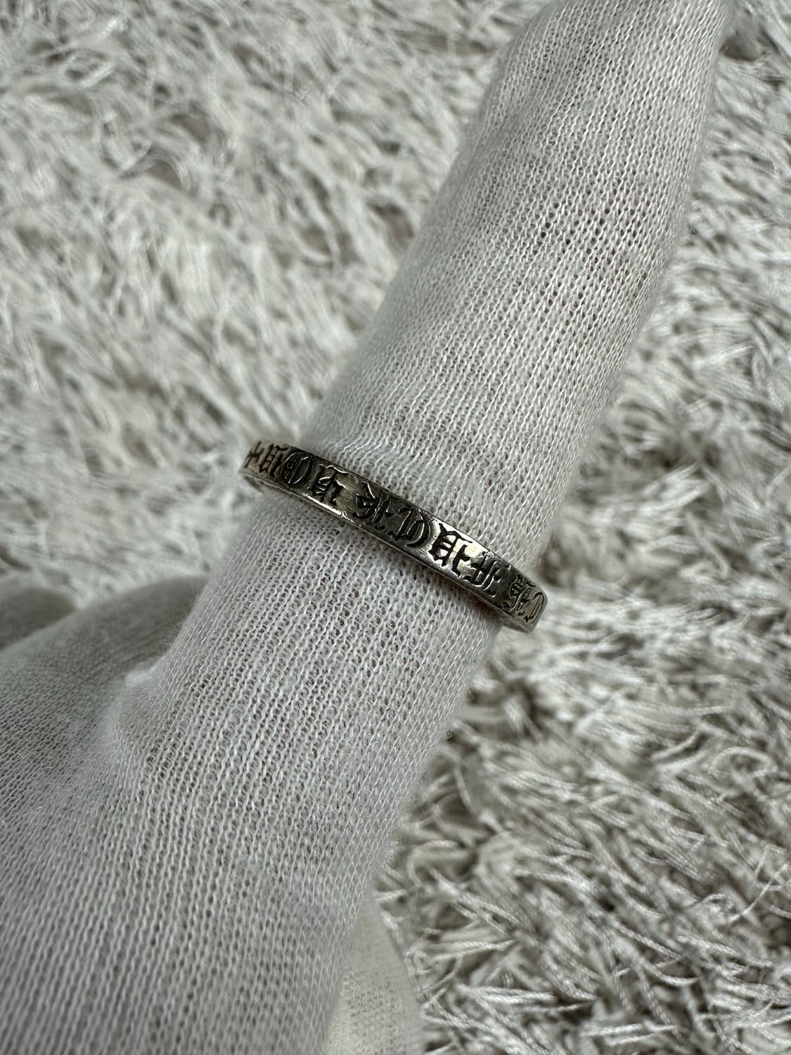 [US 11] 백화점판 정품 크롬하츠 퍽유링 3mm 상품이미지3