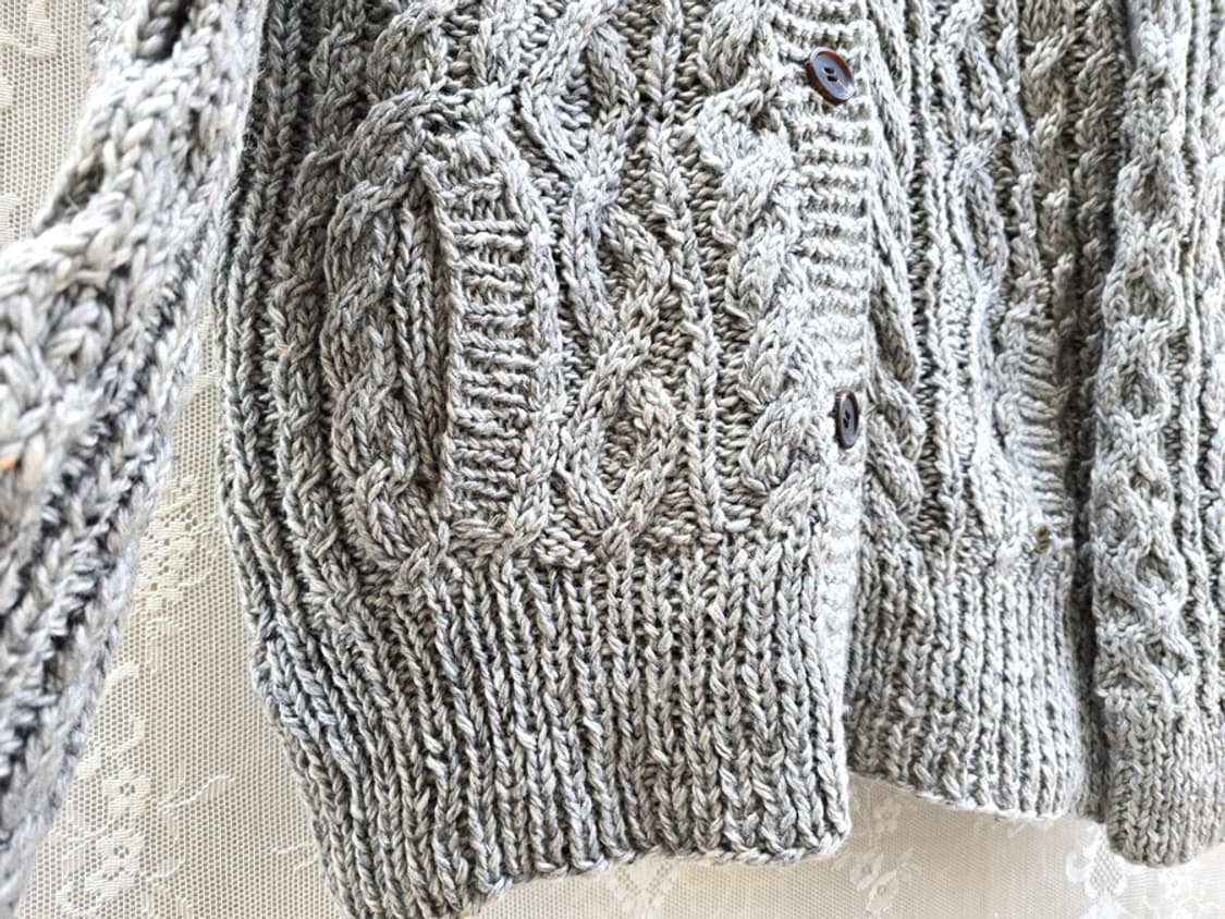 일본 기곳 네팔산 숄카라 니트자켓 상품이미지3