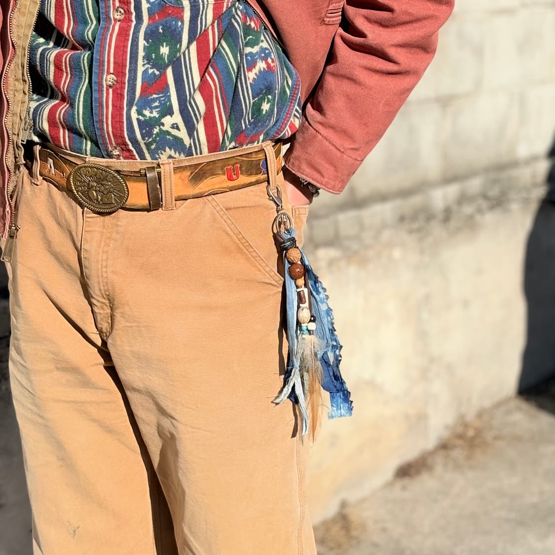 #bl1 핸드메이드 에스닉 보헤미안 웨스턴 나염 실크 염색 키링 참 상품이미지4