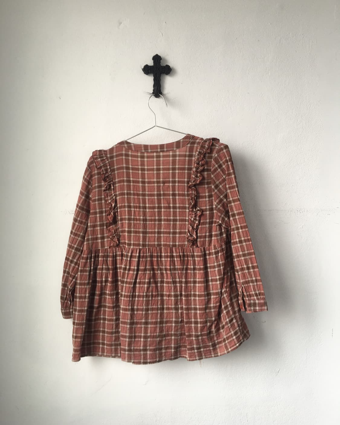 Check pattern blouse 상품이미지3