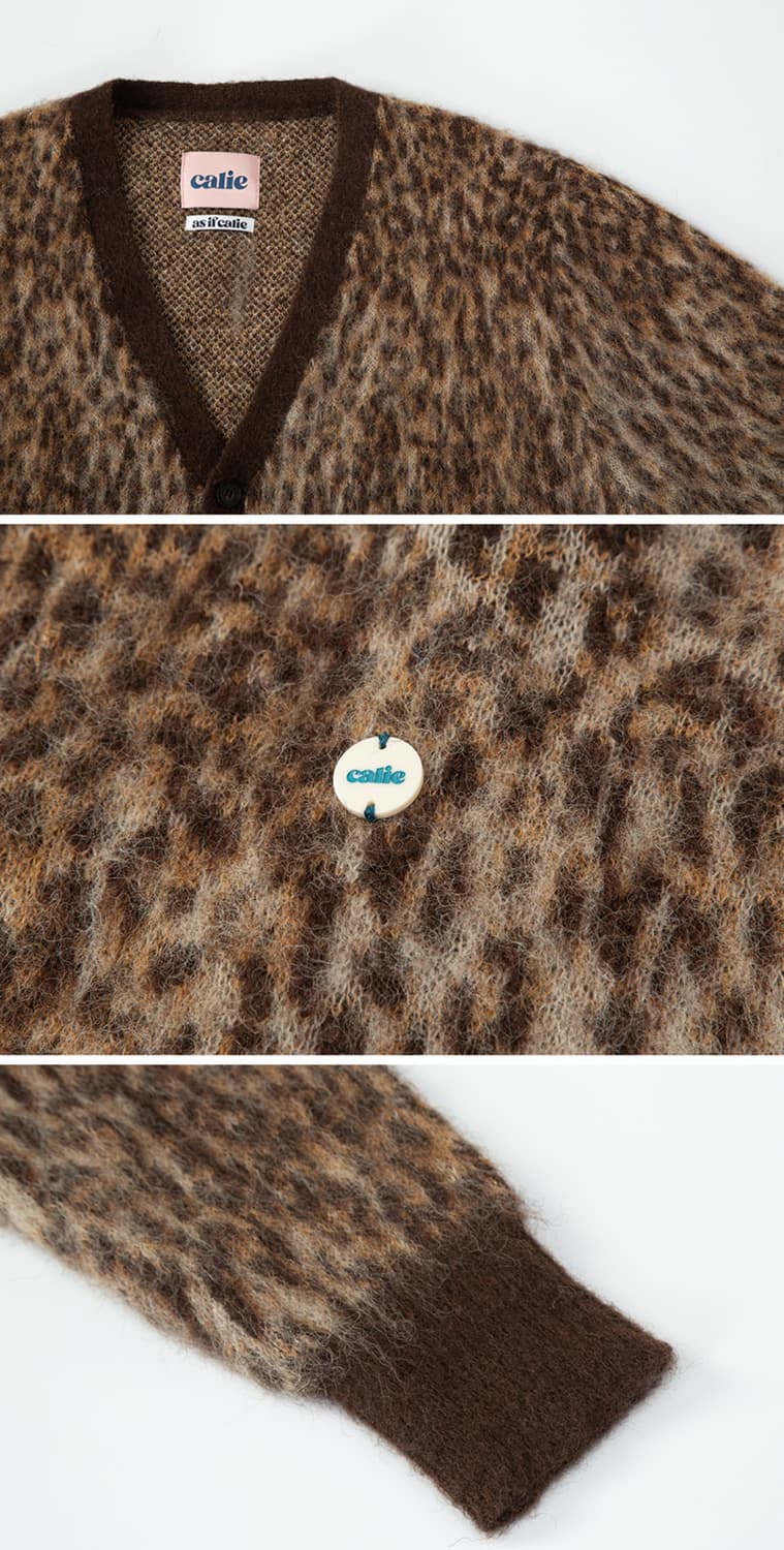 애즈이프캘리 LEOPARD KNIT CARDIGAN BROWN 상품이미지3