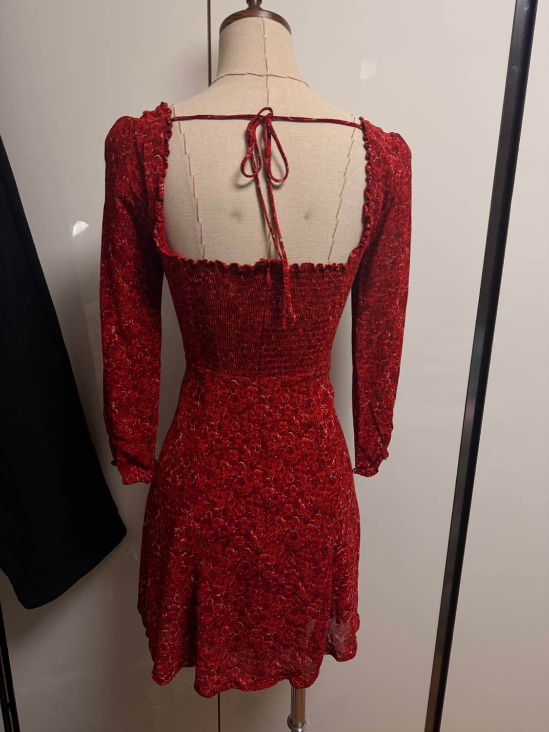 리포메이션 remi 레미 레드 미니 드레스 플로럴 긴팔원피스 상품이미지8