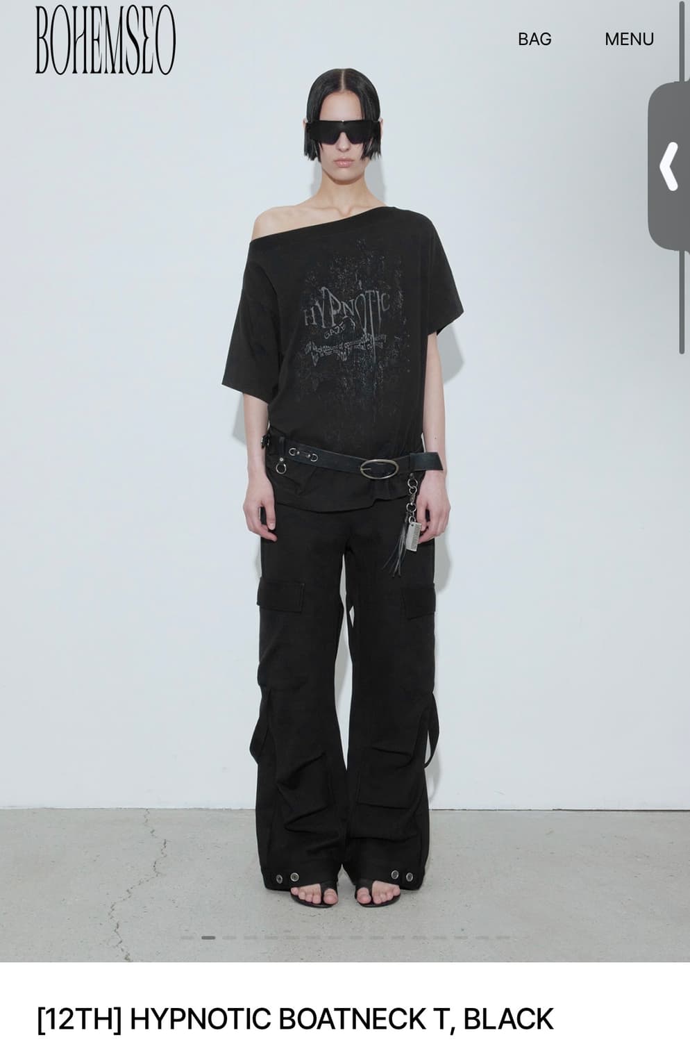 보헤미안서울) Hypnotic Boatneck T BK F 상품이미지1