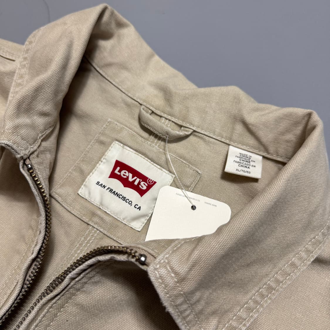 리바이스(Levi's) 아이보리컬러 코튼 캔버스 집업 워크 자켓 상품이미지3