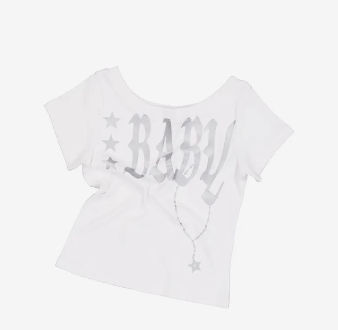 셋업이엑스이 BABY 와이드넥 탑 화이트 상품이미지2