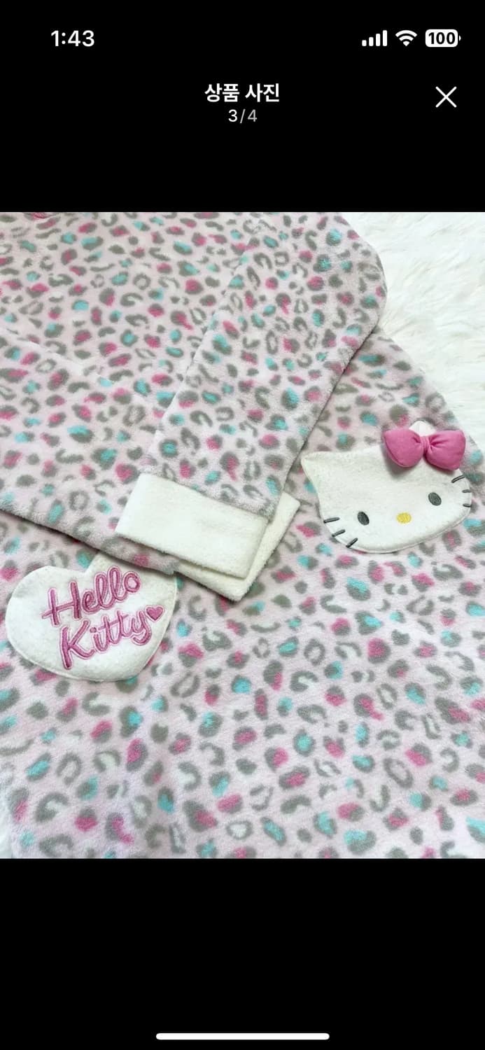 헬로키티 네코미미 호피 파자마 원피스 갸루 상품이미지2