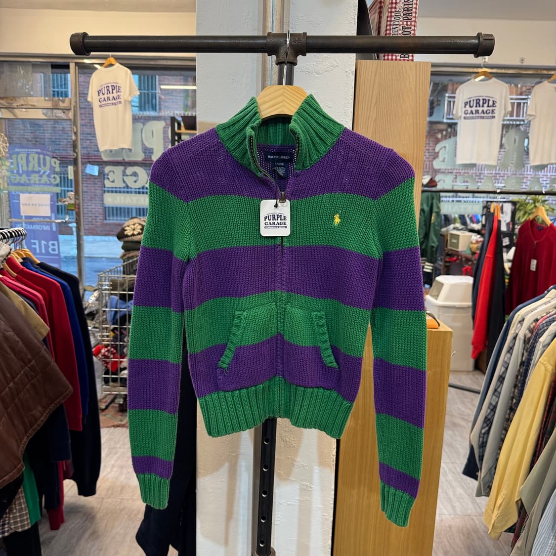 폴로 랄프로렌 단가라 코튼 니트집업 B65 상품이미지1