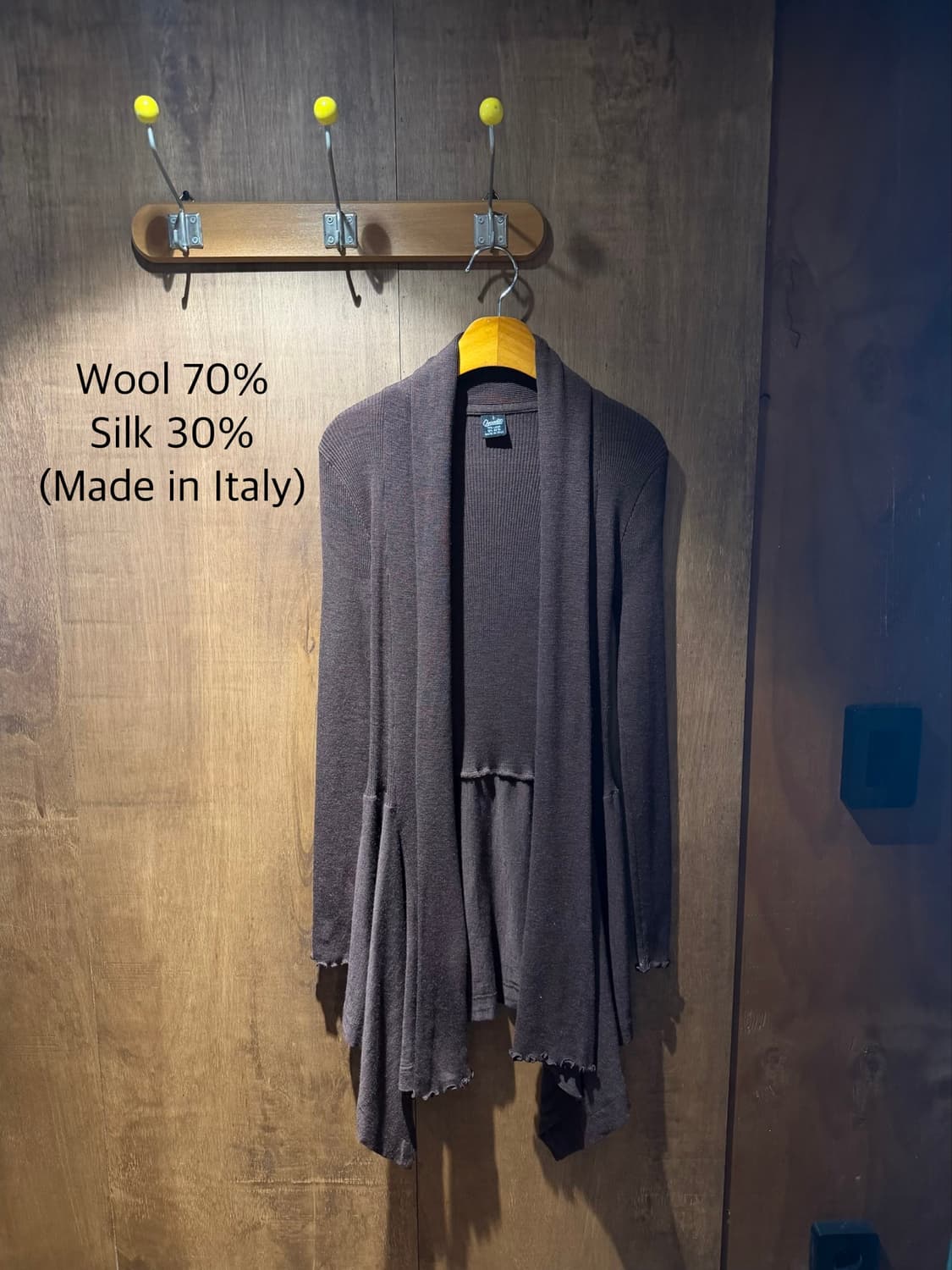 울&실크 숄칼라 로브 디테일 가디건 Made in Italy  상품이미지1