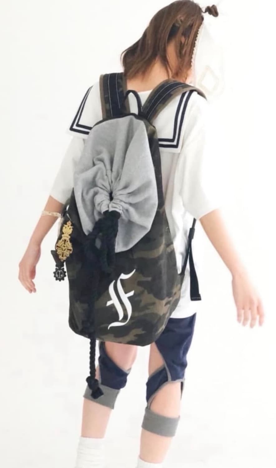 샵페어리 카모 스트링 백팩 상품이미지1