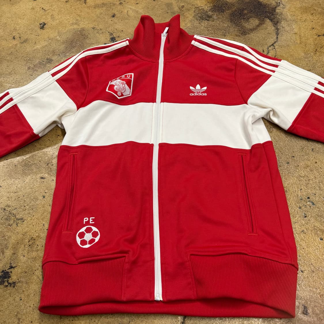 [정품/90] 아디다스 페루 축구 트랙탑 져지 레드 b17 상품이미지3