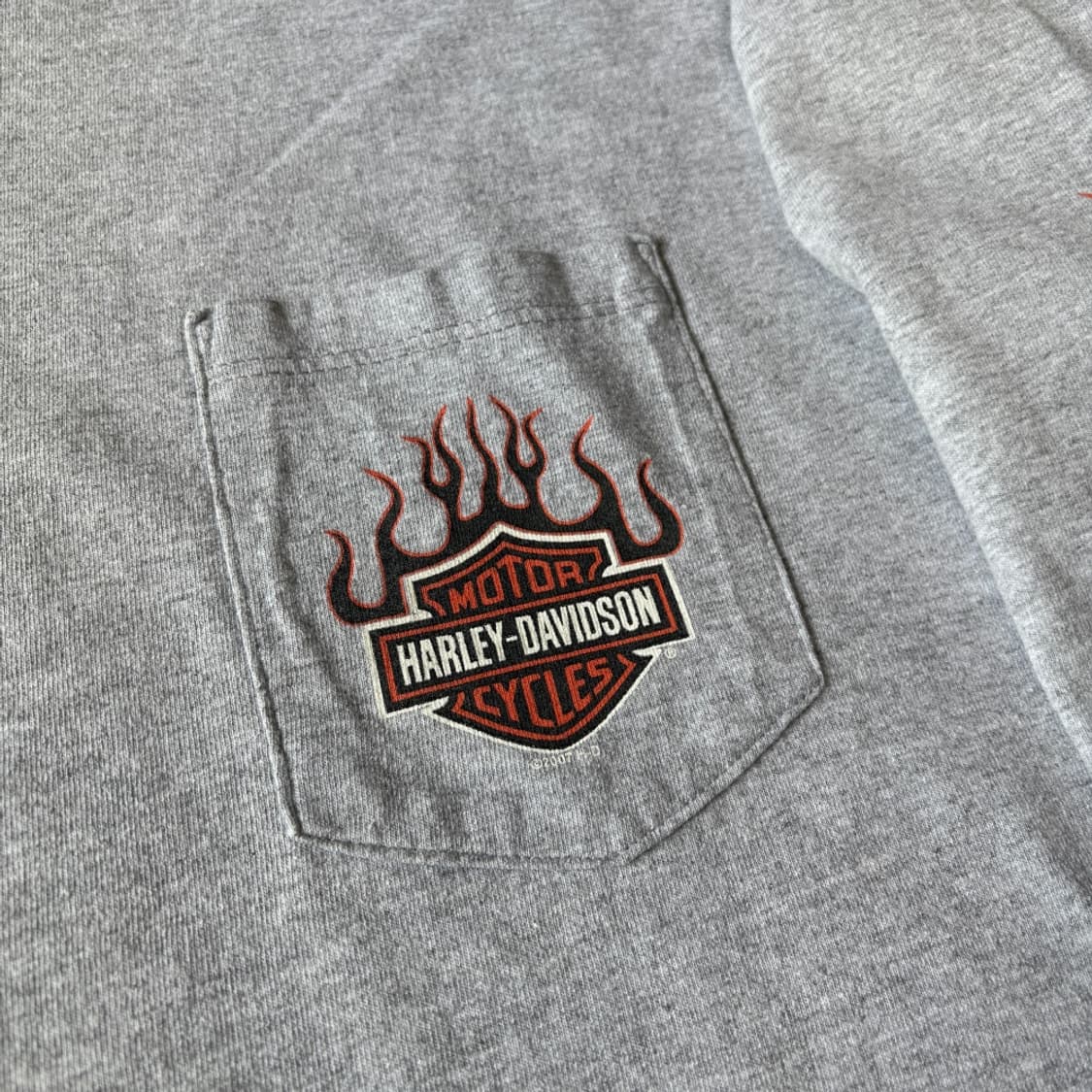 할리데이비슨 미국 생산 그레이 플레임 긴팔 티셔츠 상품이미지6